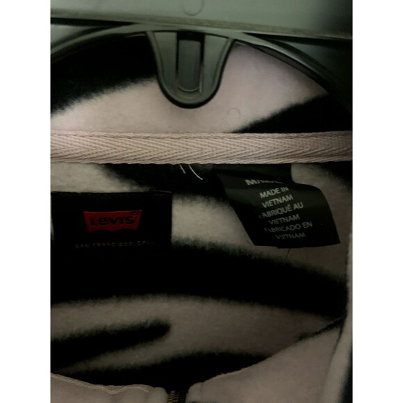 Levi's Skateboarding Mock Sweater Full Zip Fleece Zebra Print Lavender Sz Medium - Picture 3 of 8